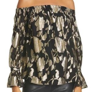NEW Milly off the shoulder gold and black top